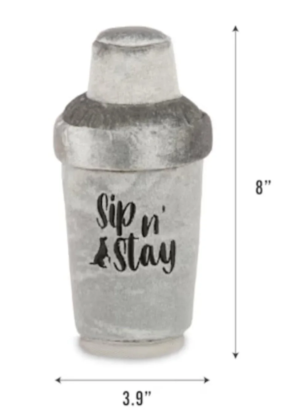🔥3/$30 NWT P.L.A.Y. Barktender Dogtail Shaker Cocktail Plush Squeaker Dog Toy